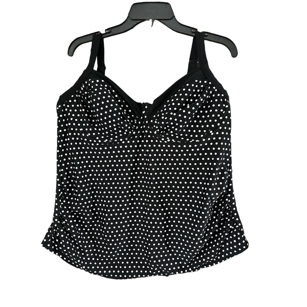 Medina Polka Dot Underwire Adjustable Strap Tankini Top